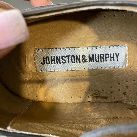 Johnston & Murphy mens brown wingtip lace up dress shoes, size 8 - Picture 11 of 11